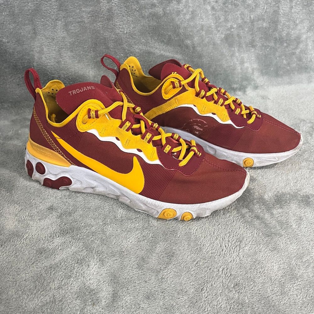 Nike React Element 55 USC Trojans NCAA Sneakers CK4853-600 Size Mens 6